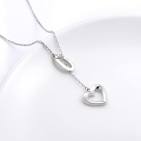 Long Necklace 925 Sterling Silver Adjustable Y Shaped Lariat Chain Necklace for Women Teen Girls in Saudi Arabia