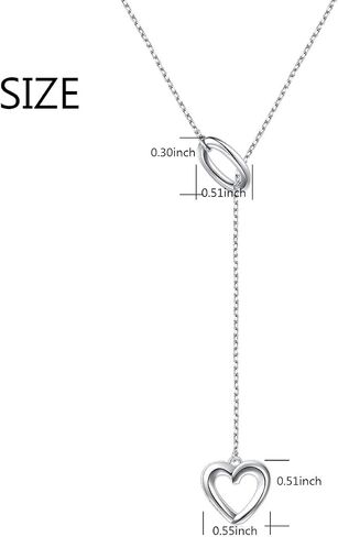 Long Necklace 925 Sterling Silver Adjustable Y Shaped Lariat Chain Necklace for Women Teen Girls in Saudi Arabia