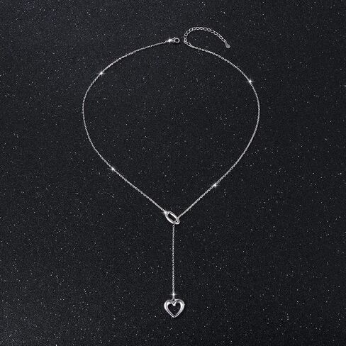 Long Necklace 925 Sterling Silver Adjustable Y Shaped Lariat Chain Necklace for Women Teen Girls in Saudi Arabia