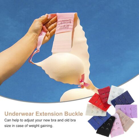 Abaodam 20pcs Womens Bra Extenders 2 Hook Elastic Stretchy Bra Extension Strap, As Shown, M in Saudi Arabia