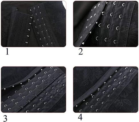 Bzybel Corset حمالة الصدر 7-18 خطاف تباعد 1.9 سم، أسود، مقاس واحد, أسود, One Size in Saudi Arabia