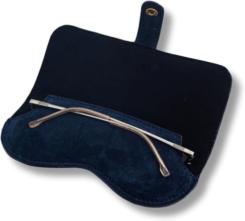 CARRY Navy Sagitta Sunglasses cover, Leather Glasses Case Holder Portable Slim Sunglasses Pouch Soft Eyeglasses Eyewear Sleeve For Women Men Lightweight in Saudi Arabia