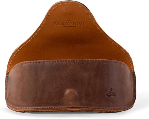 Snakehive Hard Glasses Case - Real Leather Eyeglasses Case for Men and Women - Reading Glasses Pouch in Saudi Arabia