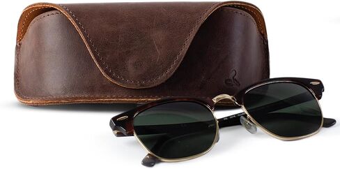 Snakehive Hard Glasses Case - Real Leather Eyeglasses Case for Men and Women - Reading Glasses Pouch in Saudi Arabia