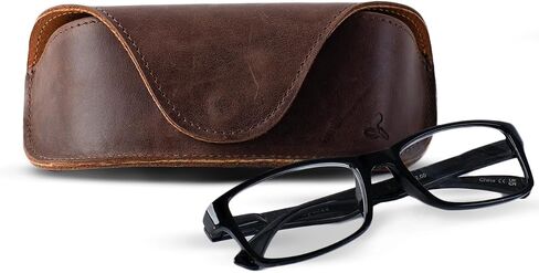 Snakehive Hard Glasses Case - Real Leather Eyeglasses Case for Men and Women - Reading Glasses Pouch in Saudi Arabia