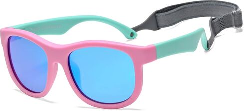 SCVGVER Kids Polarized Sunglasses with Strap, Toddler Newborn Infant Flexible Frame Sun Glasses for Girls Boys Age 0-3 in Saudi Arabia