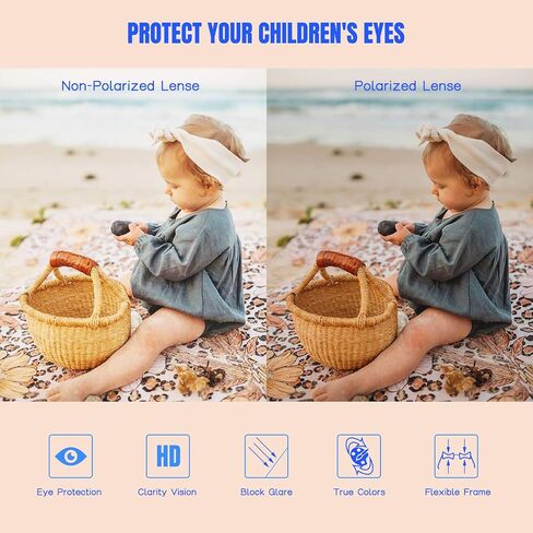 SCVGVER Kids Polarized Sunglasses with Strap, Toddler Newborn Infant Flexible Frame Sun Glasses for Girls Boys Age 0-3 in Saudi Arabia