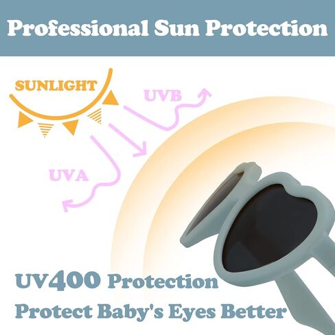 نظارات Sarfel Baby الشمسية 0-24 شهرًا مستقطبة UV400 نظارات شمسية للرضع مع حزام نظارات شمسية لحديثي الولادة نظارات شمسية للأطفال بعمر 1-2 in Kuwait