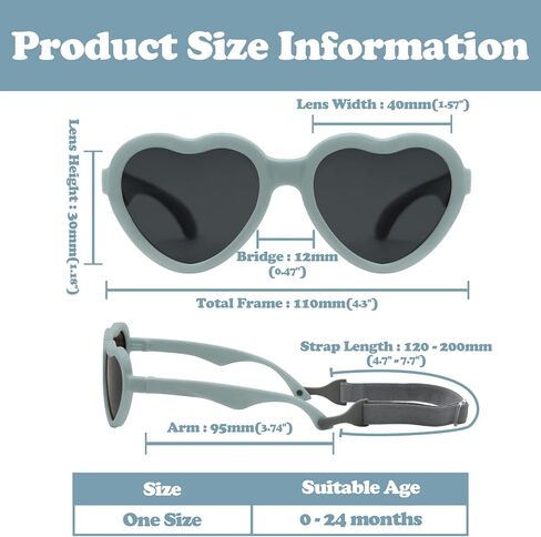 نظارات Sarfel Baby الشمسية 0-24 شهرًا مستقطبة UV400 نظارات شمسية للرضع مع حزام نظارات شمسية لحديثي الولادة نظارات شمسية للأطفال بعمر 1-2 in Kuwait