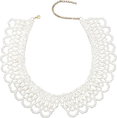 قلادة طوق من اللؤلؤ الصناعي من خرز اللؤلؤ، قلادة بيان قلادة طوق كاذبة قابلة للفصل مع سلسلة تمديد in Kuwait