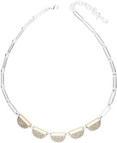 Lucky Brand Pave Modern Link Collar Necklace,Two Tone,One Size in Saudi Arabia