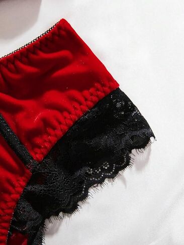 SOLY HUX Women's Lingerie Contrast Lace Underwire Lingerie Set Bra and Panty in Saudi Arabia