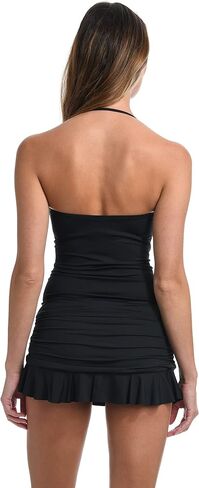 La Blanca Women's Island Goddess Twist Front Tankini Swimsuit Top, Black, 12 in Saudi Arabia