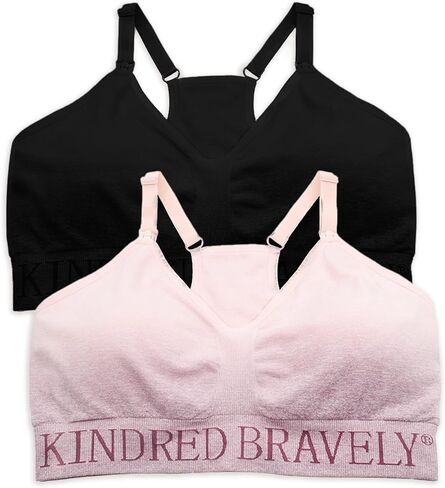 Kindred Bravely 2-Pack Hands Free Sports Pumping Bra Bundle (Black and Ombre Purple, X-Large) in Saudi Arabia