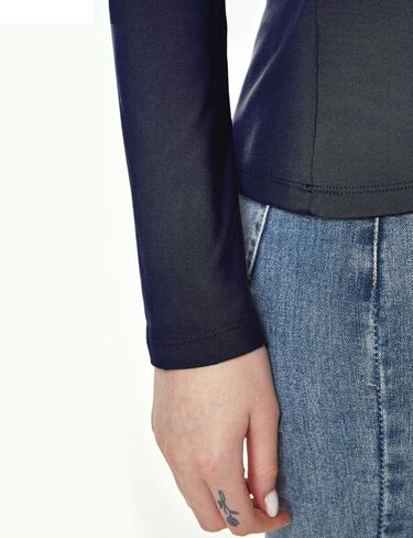 SSLR-Thermal-Shirts for-Women-Turtleneck Long Sleeve Tops Fleece Lined Winter Slim Fitted Mock Neck Base Layer in Kuwait