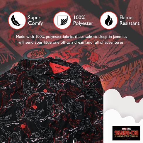 Marvel Boys' The Avengers | Shang-Chi | Spider-Man 2-Piece Loose-Fit Pajamas Set in Saudi Arabia