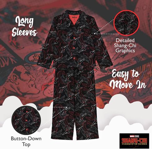 Marvel Boys' The Avengers | Shang-Chi | Spider-Man 2-Piece Loose-Fit Pajamas Set in Saudi Arabia
