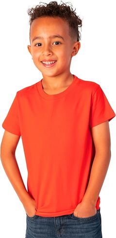 Mightly Boys and Girls' Classic Fit Crewneck T-Shirt | Organic Cotton Soft, Multi-Pack Short-Sleeve Basic, Toddlers and Kids in Saudi Arabia
