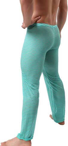 Men’s Summer Sexy Mesh See Thru Stretchy Lightweight Sleep Lounge Pants in Saudi Arabia