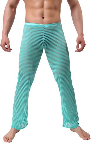 Men’s Summer Sexy Mesh See Thru Stretchy Lightweight Sleep Lounge Pants in Saudi Arabia