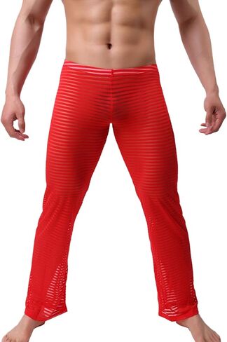 Men’s Summer Sexy Mesh See Thru Stretchy Lightweight Sleep Lounge Pants in Saudi Arabia
