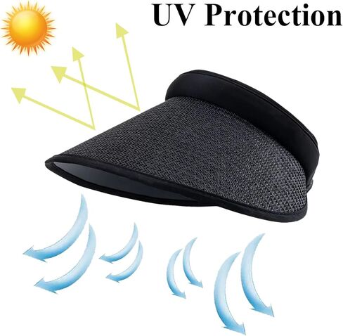 قبعة من القش للنساء للوقاية من الشمس بمشبك على قبعة الشاطئ ذات الحافة العريضة الكبيرة in Kuwait