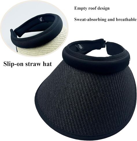 Sun Visor Women Straw Hat Clip on Large Wide Brim Beach Cap Golf in Saudi Arabia