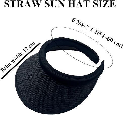 قبعة من القش للنساء للوقاية من الشمس بمشبك على قبعة الشاطئ ذات الحافة العريضة الكبيرة in Kuwait