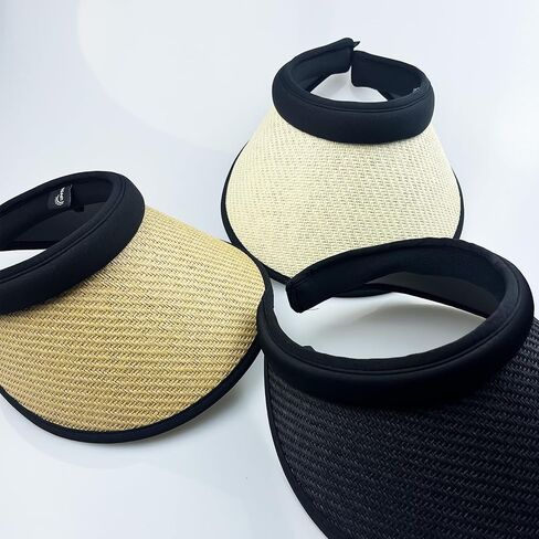 قبعة من القش للنساء للوقاية من الشمس بمشبك على قبعة الشاطئ ذات الحافة العريضة الكبيرة in Kuwait