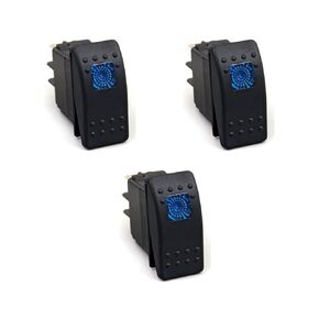 XT AUTO 12V 20 Amp 3pins Red Light Rocker Switch Kit 5-pack