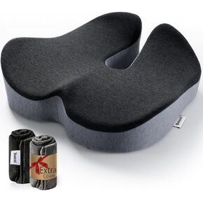Large Size Seat Cushion, Chair Cushions, Office Chair Cushions, Thick Memory Foam Cushions Comes with Extra Replacement Cushion Cover