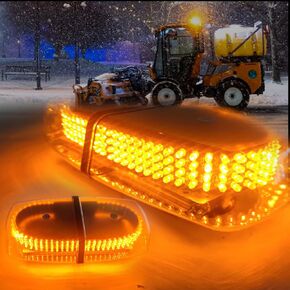 240 LED Amber Roof Top Strobe Light 12V High Bright Emergency LED Safety Waterproof Warning Flashing Light with Two Magnetic Base for Construction Vehicles, Snow Plow,Truck, Postal Car