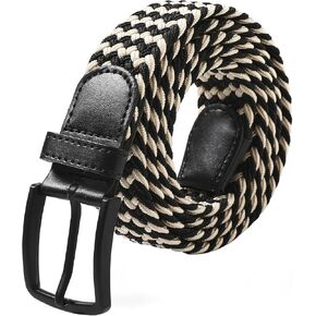 Mens Stretch Belt,Casual Woven Golf Belt,Multicolored Braided Gift Belt for Men