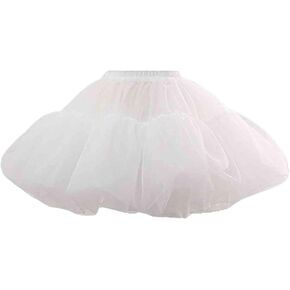 Women's Petticoat 50s 4 Levels Hoopless Short Length Tulle Crinoline Underskirts Dress Bubble Skirt Above Knee
