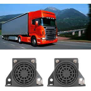 Truck Back-up Alarm, 110DB, Waterproof and Dustproof, Nylon Material, 2-Pack, Reversing Safety Warning for Commercial Vehicles, Trailers, RVs, Heavy Duty Trucks, Construction Equipment