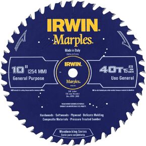 Irwin Tools 1807367 Marples Laser Cut 10-Inch 40-Tooth Alternate Tooth Bevel Circular Saw Blade