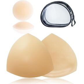 Double Sided Sticky Bra - Braless Bra Sticky Push Up Reusable for Women - Lift Bra Sticky Pads Large Cups - Invisible Lifting and Shaping of Full Breasts for Bikinis, Swimsuits Sports Bra Beige