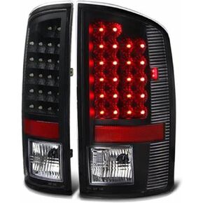 2 PCS Driver & Passenger Side Rear Brake Tail Lights Assembly Replacement for 2002-2006 Ram 1500 2500 3500 Smoke Tail Lights Lamps 55077348AF 55077347AF
