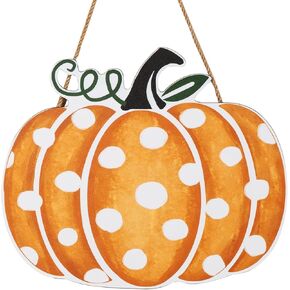 Pumpkin Fall Wooden Sign Decor Front Door Hanging Rustic Autumn Wall Pediments for Farmhouse Home Porch Outdoor Indoor Seasonal Welcome Sign MY006