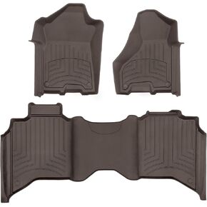 WeatherTech FloorLiner HP Custom Fit Floor Mats for Ram 2500/3500 (Crew Cab, No PTO) - 1st & 2nd Row (441545-1-2IM), Black
