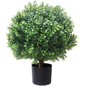 ALL SEASON GREEN 24''T Boxwood Ball Shaped Topiary Home & Garden Potted Artificial Shrubs Tree (1 PC)