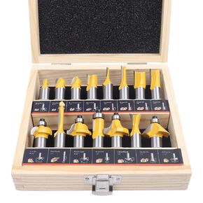 KOWOOD Router Bits Set of 15 Pieces 1/4 Inch Woodwork Tools for Beginners