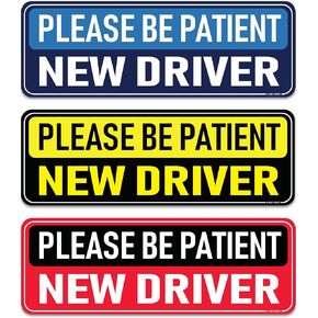New Driver Magnet for Car - Funny Pink 3-Pack Girly Please Be Patient Reflective Magnetic Bumper Sticker Set - Removable Novice Rookie Safety Attention Sign - Weather-Resistant - 10 x 3.5 in