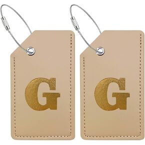 علامات الأمتعة Mziart لحقائب السفر، علامة الأمتعة الأولية 2 حزمة من جلد البولي يوريثان لحقائب السفر الشخصية، علامات تعريف الاسم مع حلقات من الفولاذ المقاوم للصدأ، علامات حقيبة السفر، هدايا الرحلات البحرية الأساسية (حرف M) in Kuwait