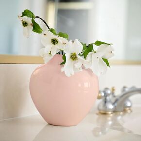 5 Inch Round Black Ceramic Vase with Glossy Finish - Modern Vase for Flowers, Home Decor