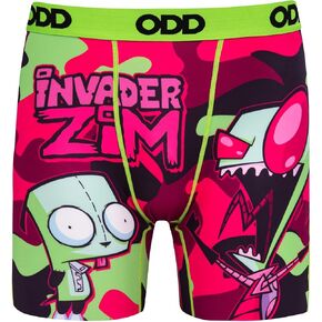 Odd Sox Men's Novelty Underwear Boxer Briefs, Invader Zim Camo