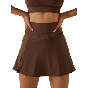 SENBAN Women Tennis Short Skirts: High Waisted Athletic Golf Skorts - Sports Running Workout Skirt with Built-in Shorts