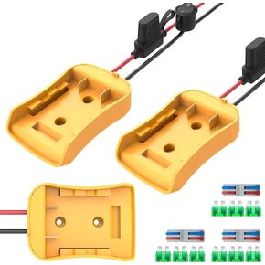 Kzreect Battery Adapter Converter Compatible with Dewalt 20V Battery | Connector Compatible with Peg-Perego 12V Cars, 12AWG Wire, 40A Fuse Holder, Screw & Drywall Anchors, Easy to Secure in Saudi Arabia