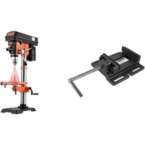 VEVOR 10 in Benchtop Drill Press, 3.2 Amp 120V, 5-Speed Cast Iron Bench Drill Press, 10 in Swing Distance 0-45° Tiltling Worktable with Work Light, Tabletop Drilling Machine for Wood Metal