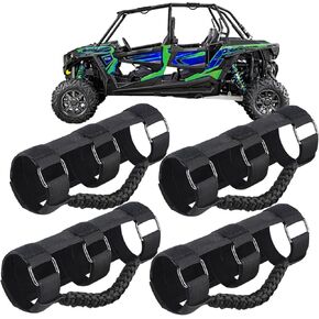 UTV Roll Bar Grab Handles 1.5 to 2" Dia for Buggies, UTV, Polaris RZR Ranger General, Can Am X3, Kawasaki Teryx Mule, YXZ, Pioneer (Red 4 Pack)